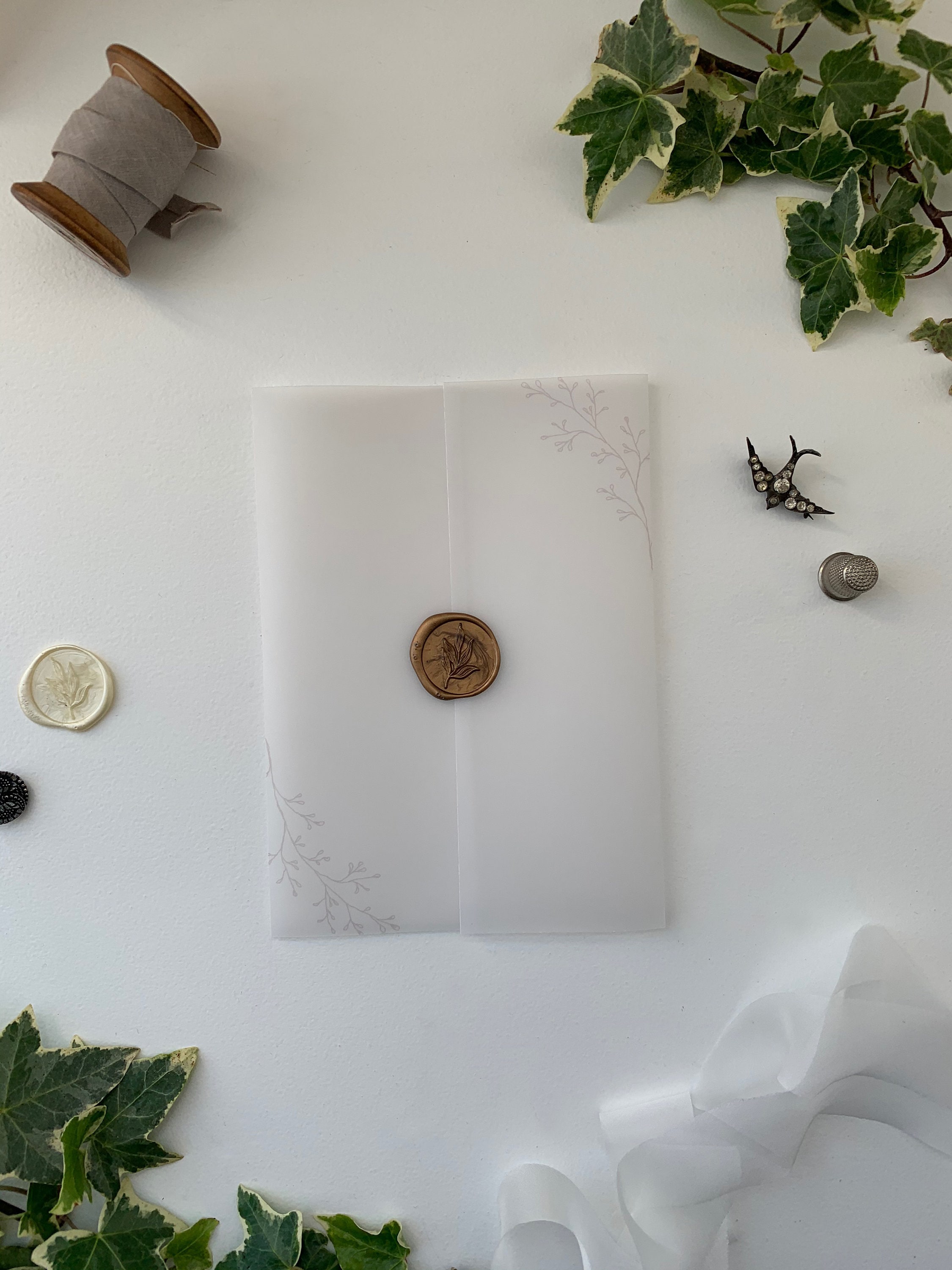 Printed vellum jacket for 5x7 wedding invitations Etsy