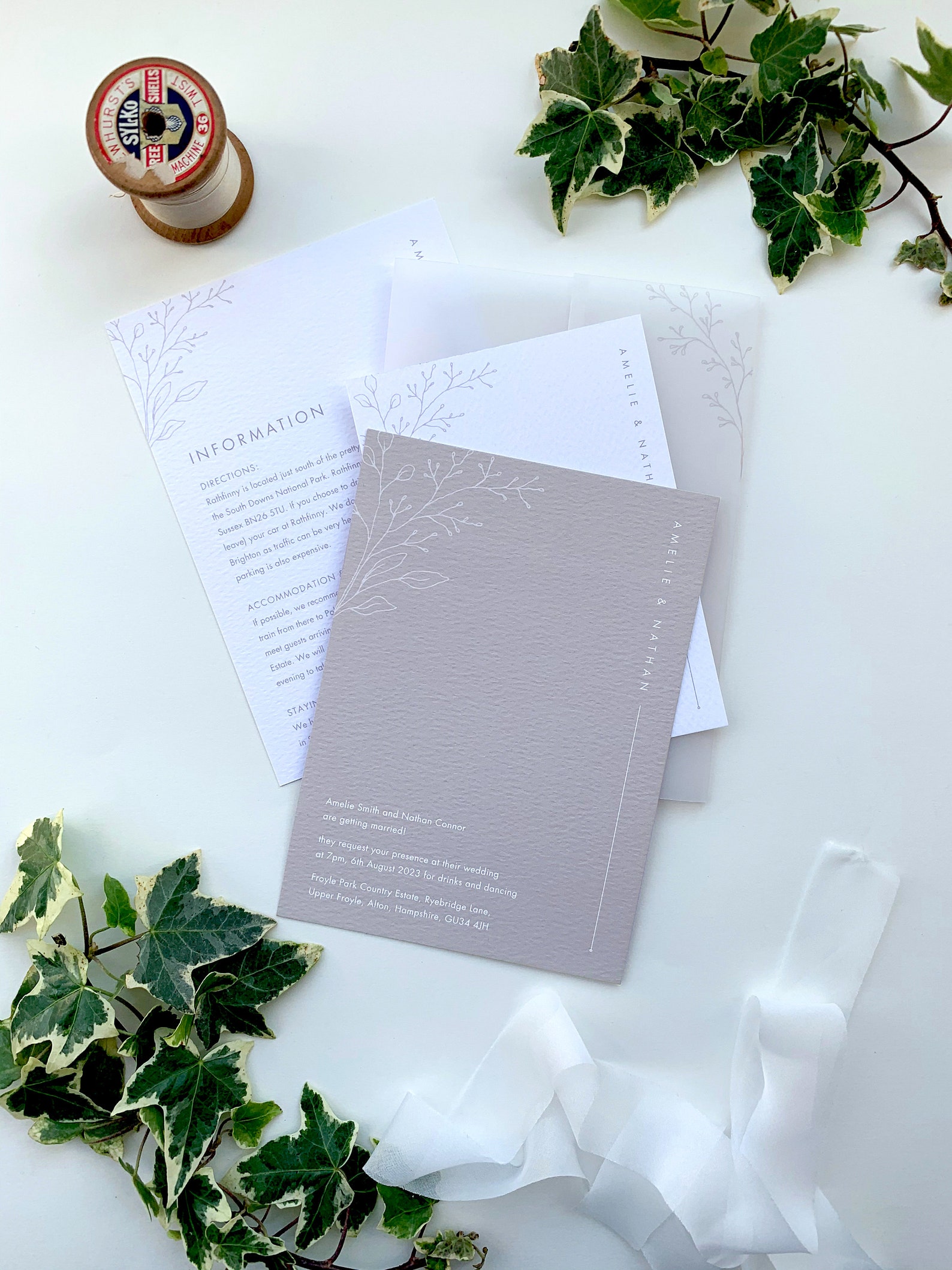 Printed vellum jacket for 5x7 wedding invitations Etsy