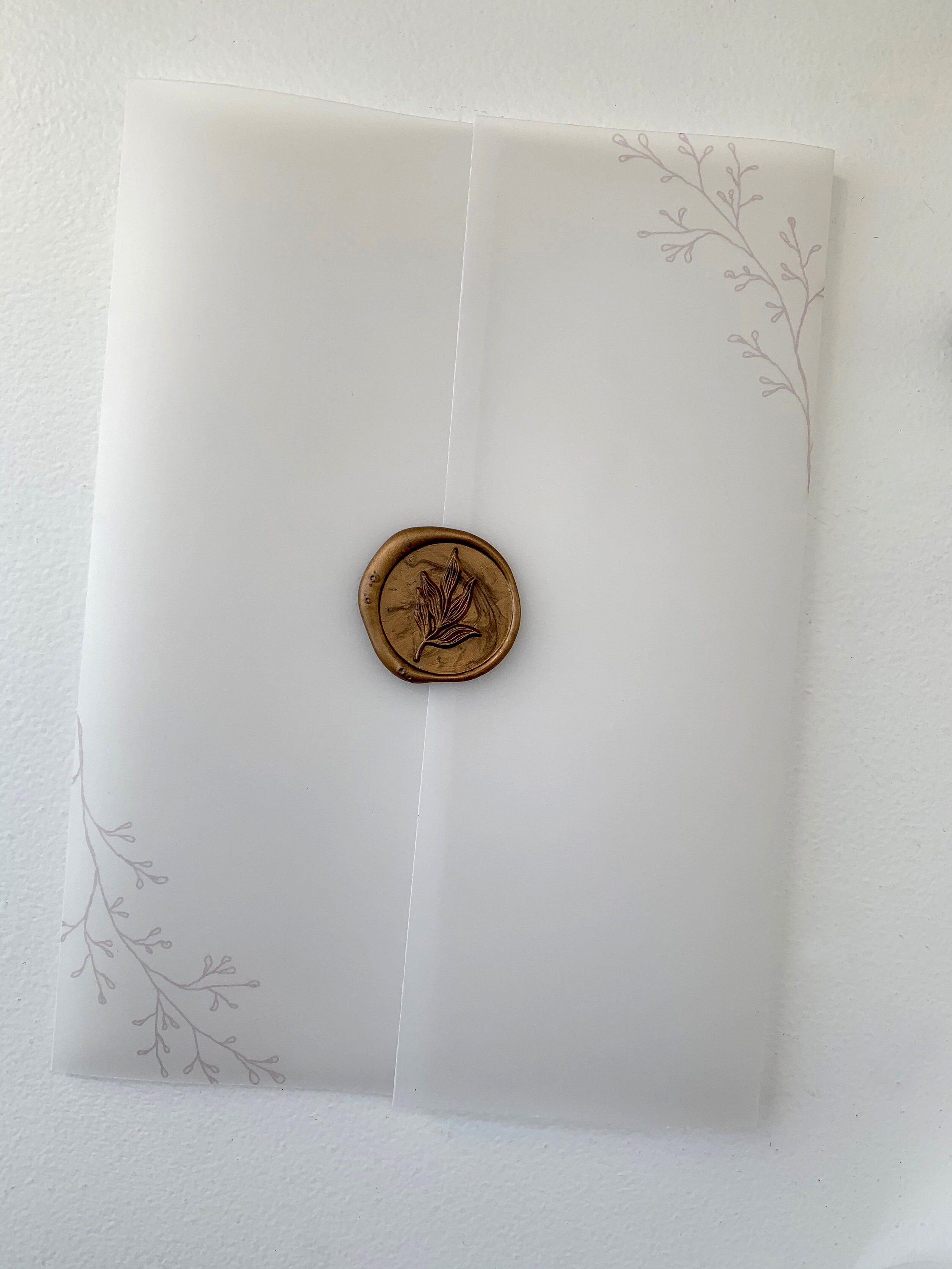 Printed vellum jacket for 5x7 wedding invitations Etsy