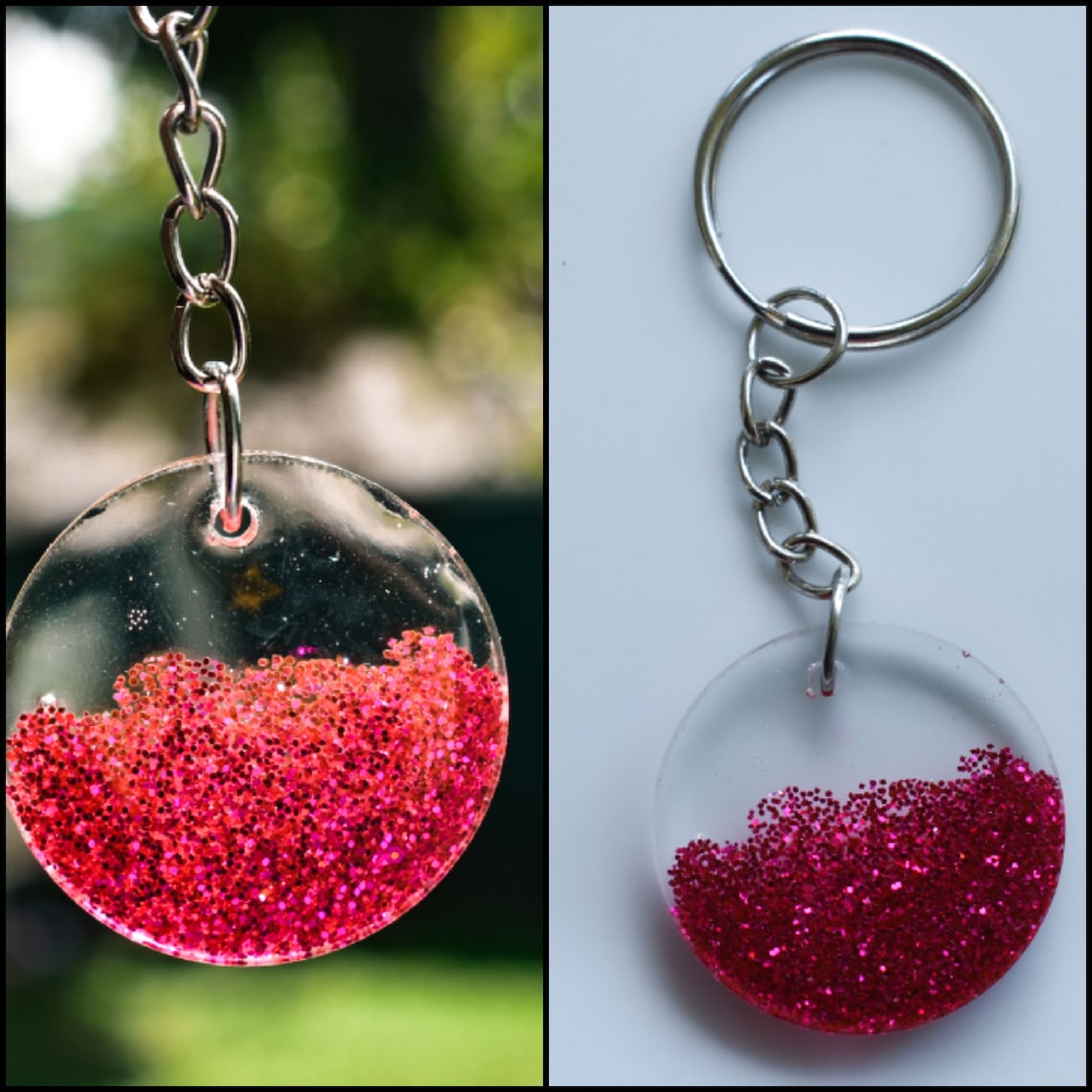 Beautiful Glitter Resin Key tag Key Chain Men Women Gift Etsy