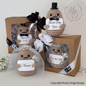 Personalized Wedding Potato Plush Set: Bride and Groom Couples Keepsake