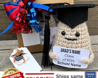Personalized Graduation Potato Gift Box + FREE PRIORITY SHIPPING | Graduation Gift | Grad | Plush | Plushie | Customized | Emotional Support