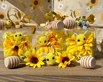 Bee Gift Bag 3pc Sets | Pom-Pom | Sunflower | Bee Theme | Appreciation | Thinking of You | Bee Decor | Honey | Free Shipping over 35 USD |