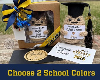 Personalized Crochet Graduation Potato Gift Box: School Colors