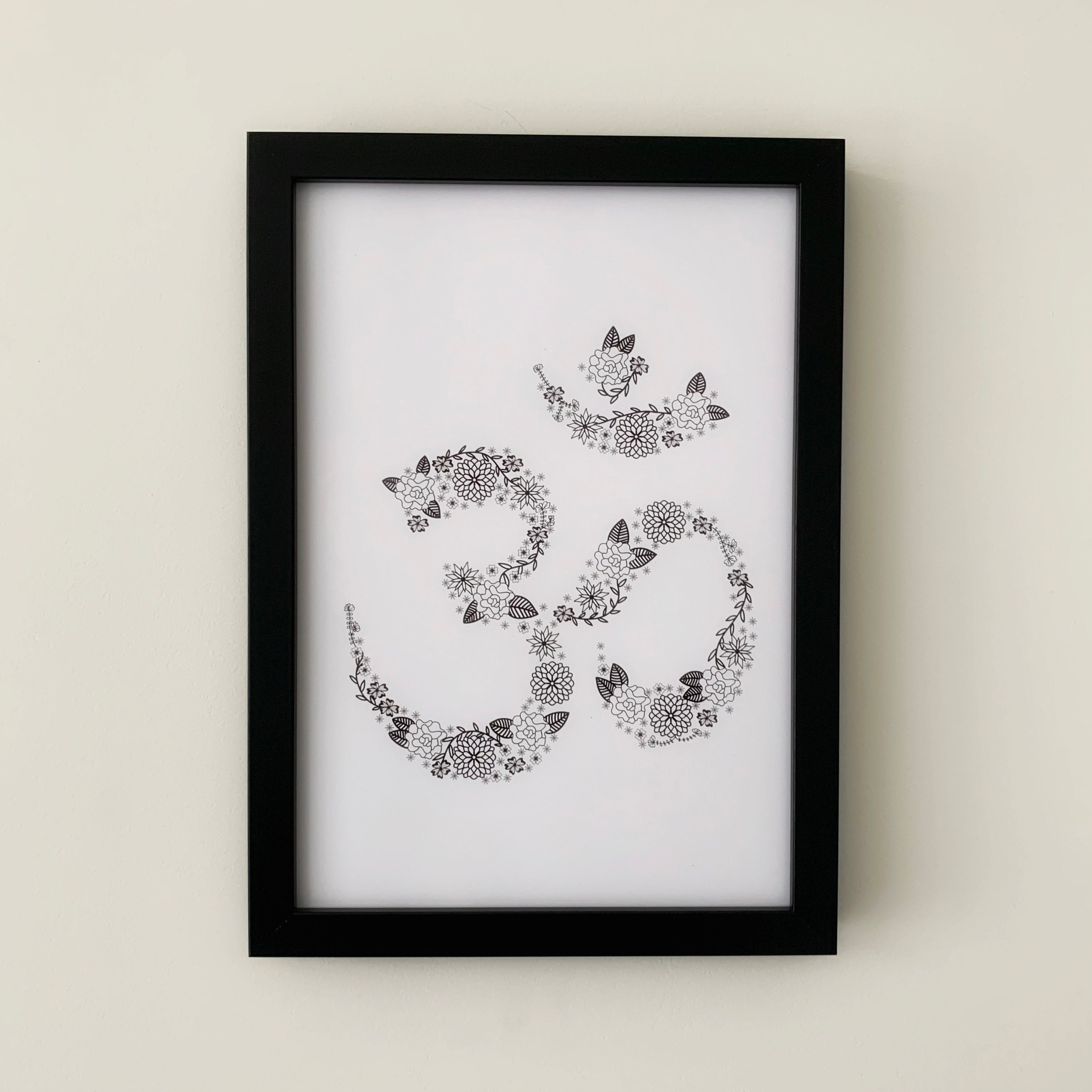 Om Symbol Art Print Hindu Wall Art Monochrome Indian Art Etsy