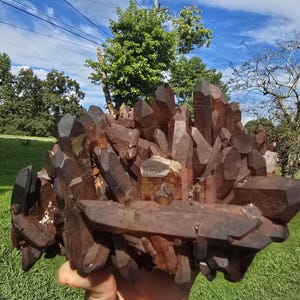 Tangerine Quartz Cluster Double-Sided