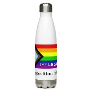 Progress Flag No Opposition Water Bottle