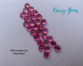 Mix Tourmaline 2.5mm 3.5mm 4.5mm 5.5mm Round Shape Gemstone Pink Green Natural Tourmaline Mix Lot Tourmaline Cabs Gemstone For Jewelry
