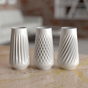 3D printing vases set geometric design | Ornament vases | Decorative table vases | Unique gift idea | Home accessory | Home decor