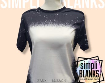 SS- BLACK FAUX bleached sublimation shirt