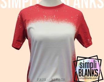SS- RED FAUX bleached sublimation shirt