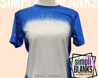 SS- BLUE FAUX bleached sublimation shirt
