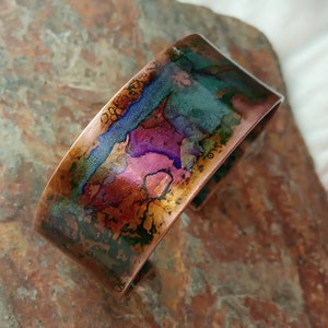 Cuff Bracelet Copper Patina Jewellery Handcrafted 7th Anniversary Gift For Her | FREE UK DELIVERY