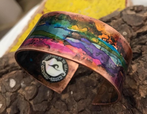 Cuff Bracelet Copper Patina Jewellery Handcrafted 7th Anniversary Gift For Her | FREE UK DELIVERY