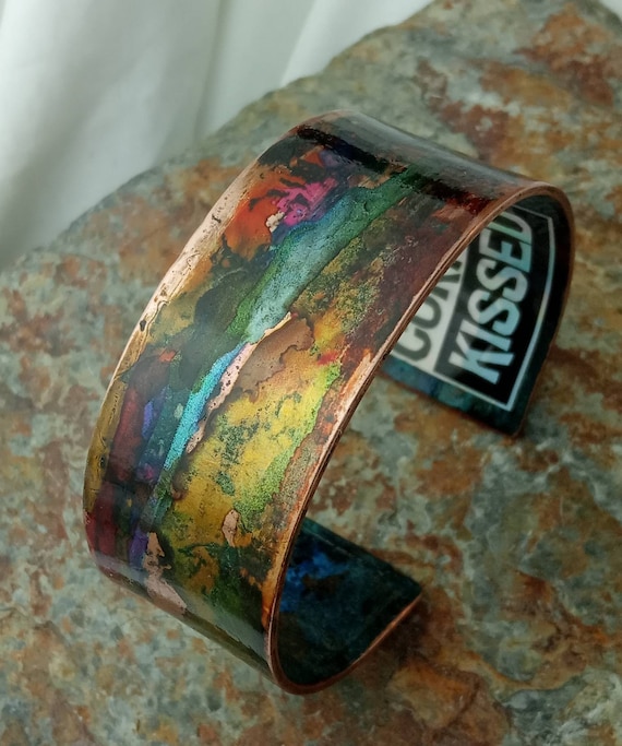 Cuff Bracelet Copper Patina Jewellery Handcrafted 7th Anniversary Gift For Her | FREE UK DELIVERY