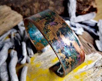 Cuff Bracelet Copper Patina Jewellery Handcrafted 7th Anniversary Gift For Her | FREE UK DELIVERY