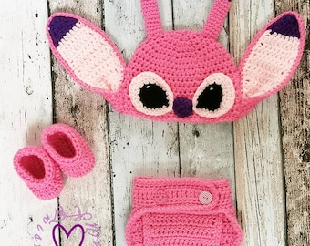 Angel-Inspired Crochet Baby Outfit – Handmade Hat, Diaper Cover & Booties | Newborn Photo Prop | Baby Shower Gift