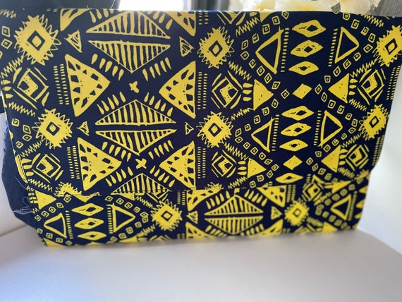 HD by M Patterned Navy and Yellow Envelop Purse, … - image 3