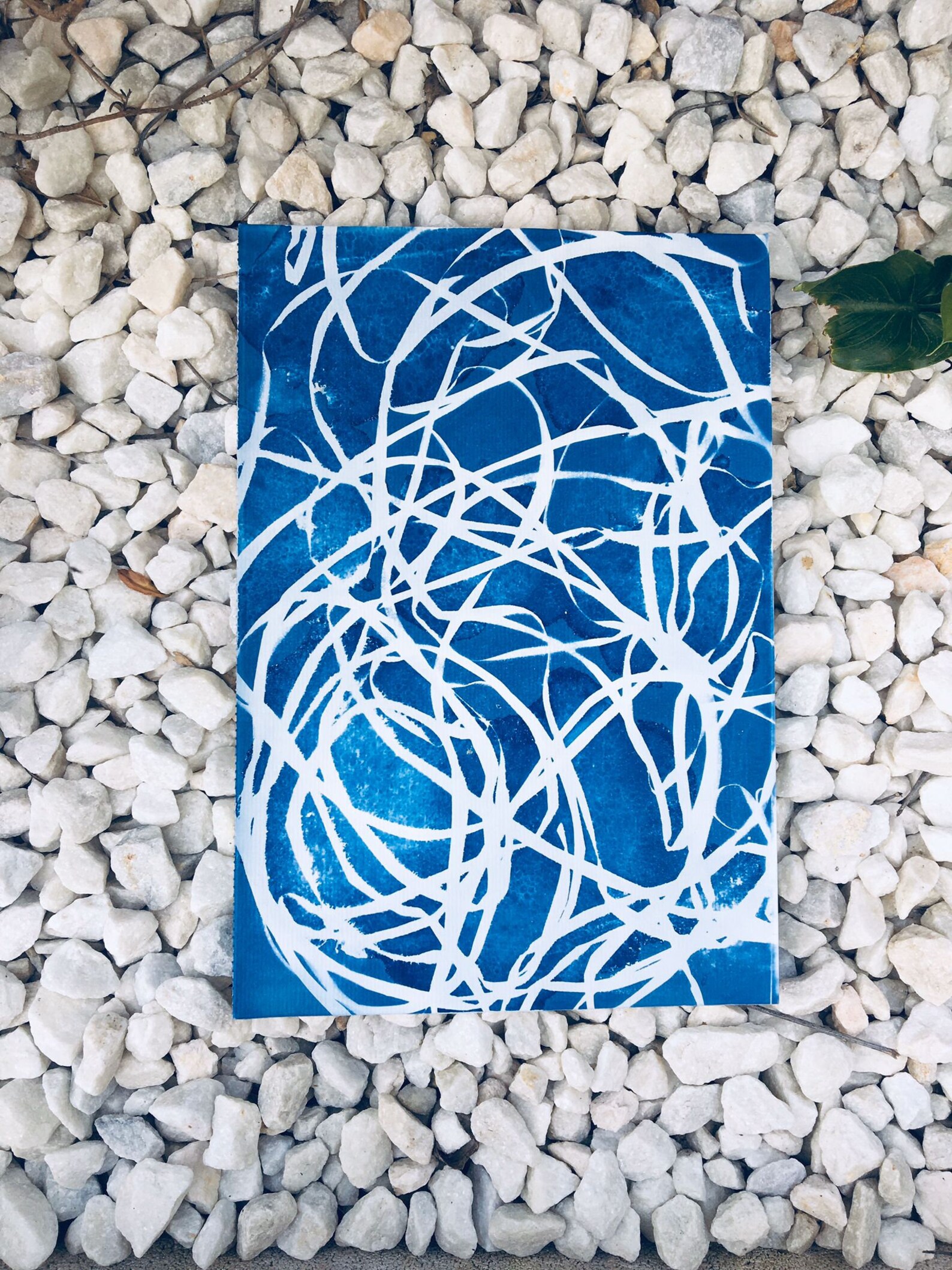 Abstract cyanotype blueprint unique piece original print Etsy