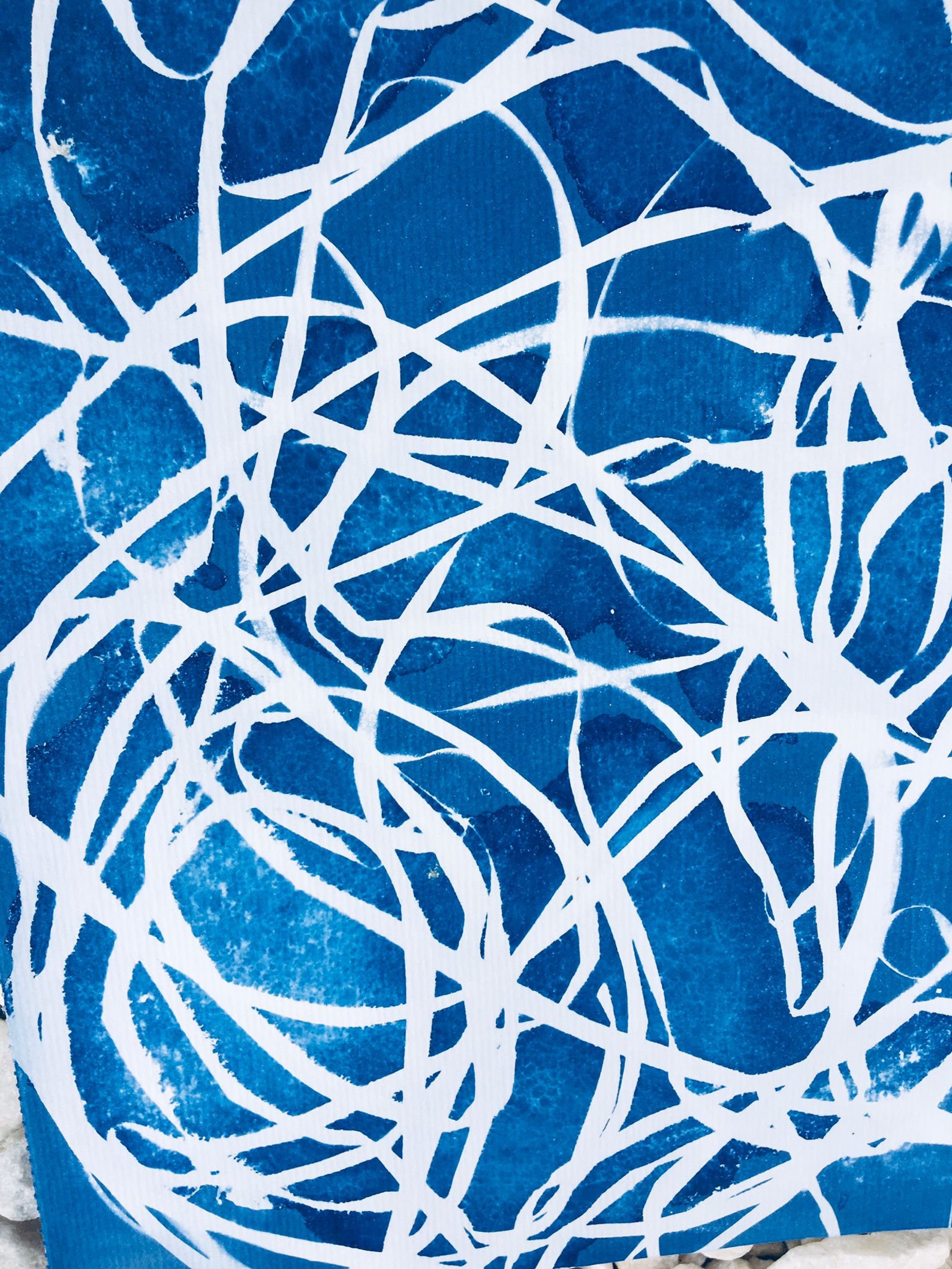 Abstract cyanotype blueprint unique piece original print Etsy