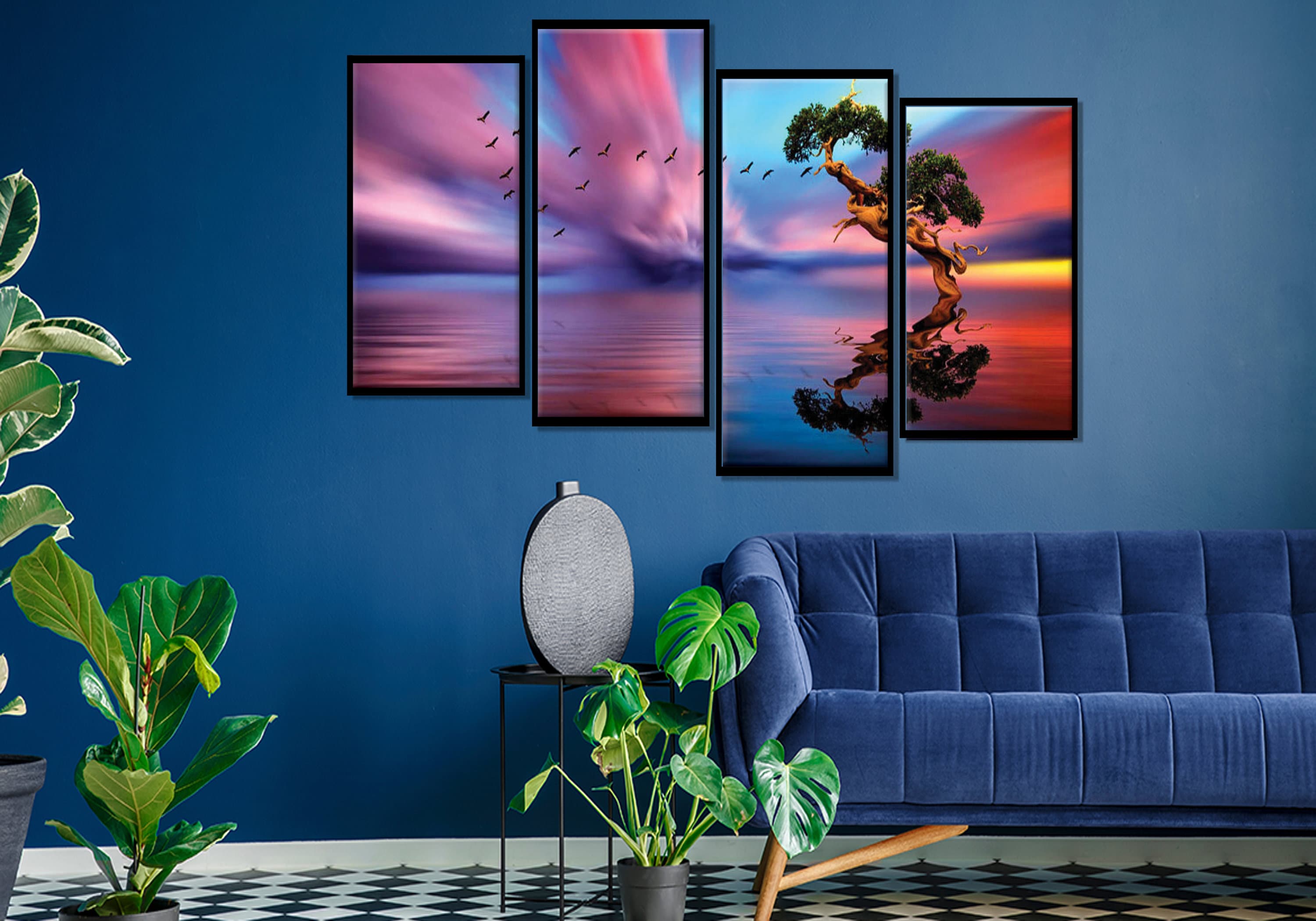 Nice Wall Art Fabric Wall Art Beautiful wall art Four panel Etsy