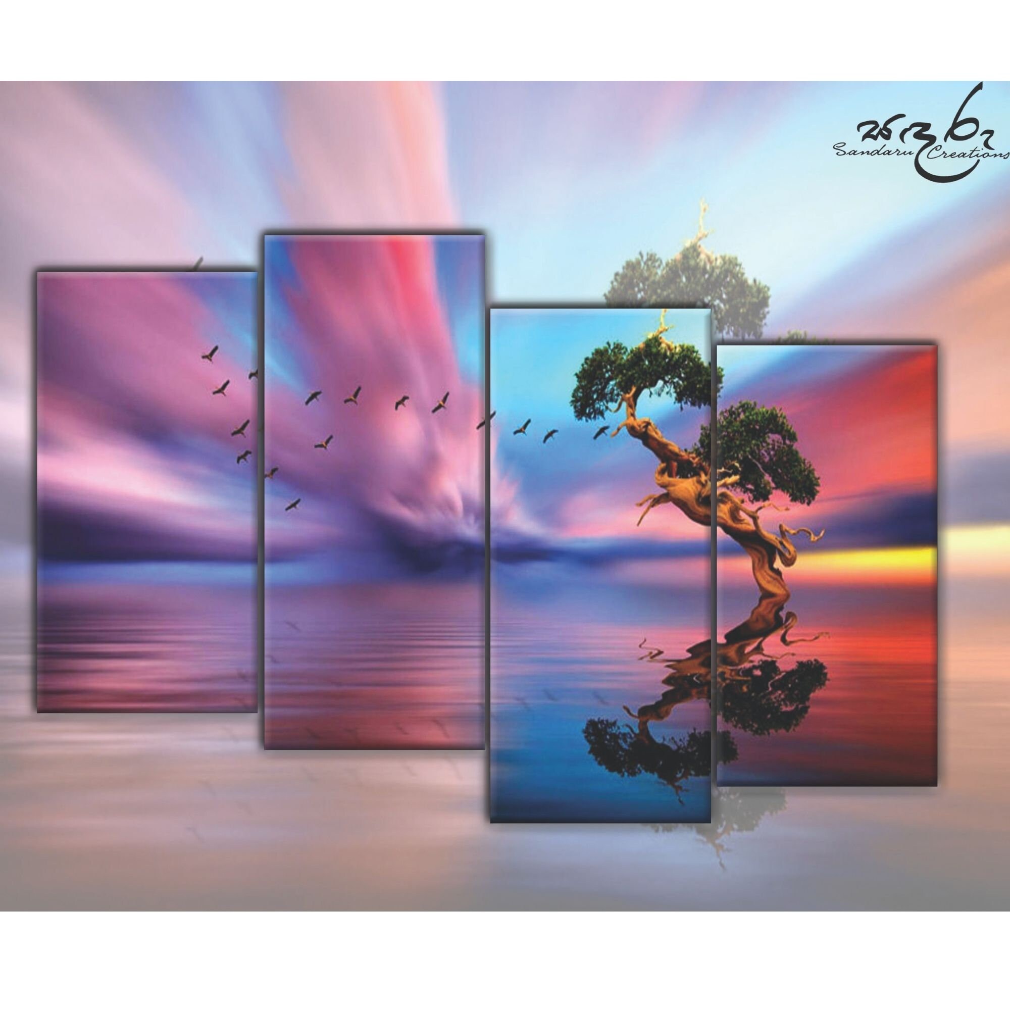 Nice Wall Art Fabric Wall Art Beautiful wall art Four panel Etsy