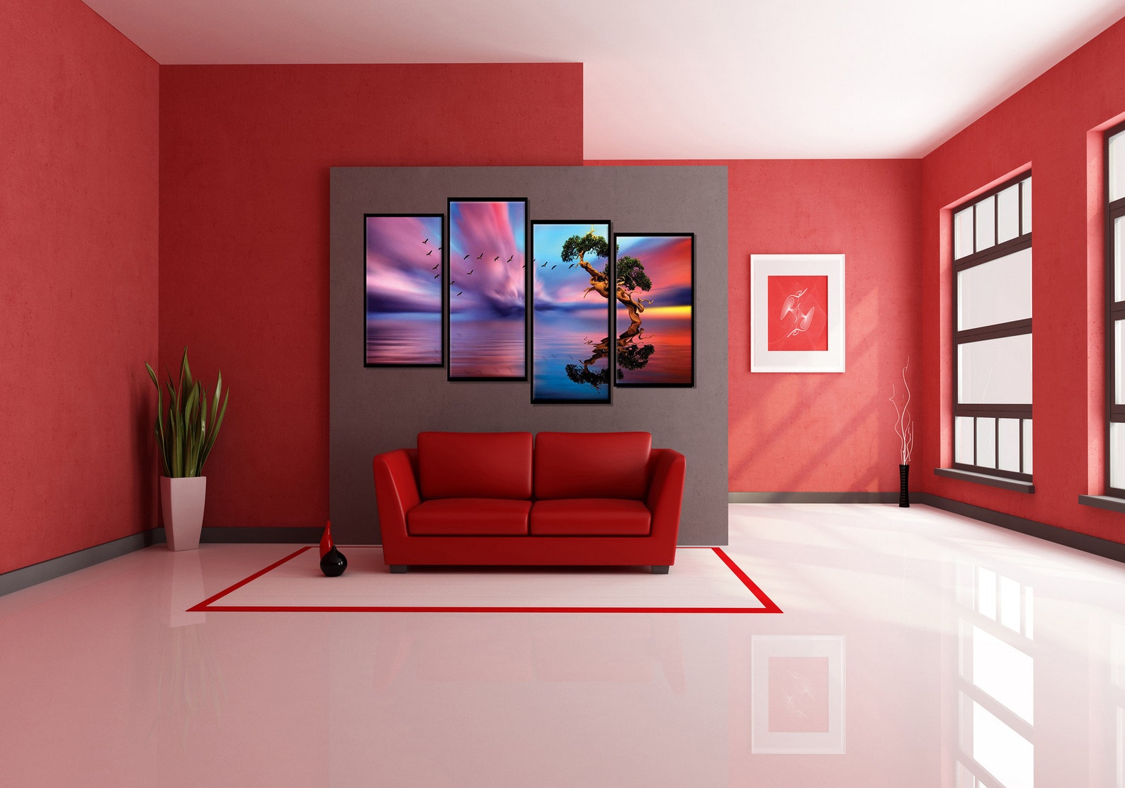 Nice Wall Art Fabric Wall Art Beautiful wall art Four panel Etsy