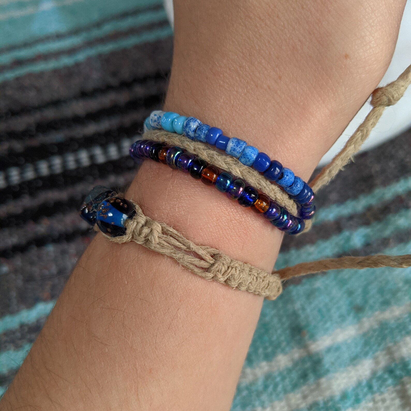 Adjustable Beaded Macrame Hemp Bracelets Hemp Cord Bracelets Etsy Norway