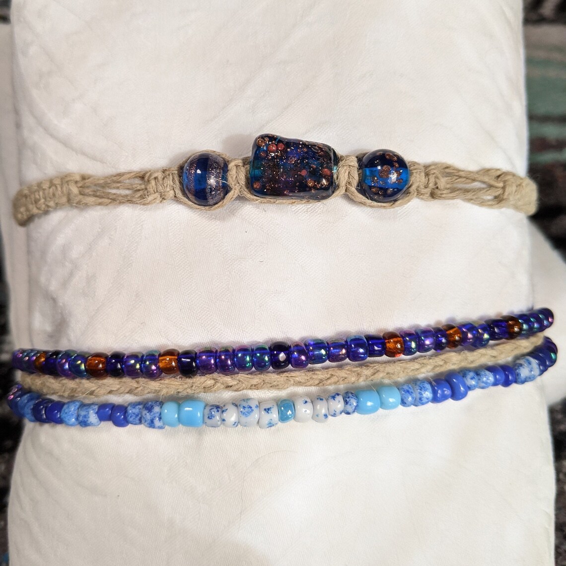 Adjustable Beaded Macrame Hemp Bracelets Hemp Cord Bracelets Etsy