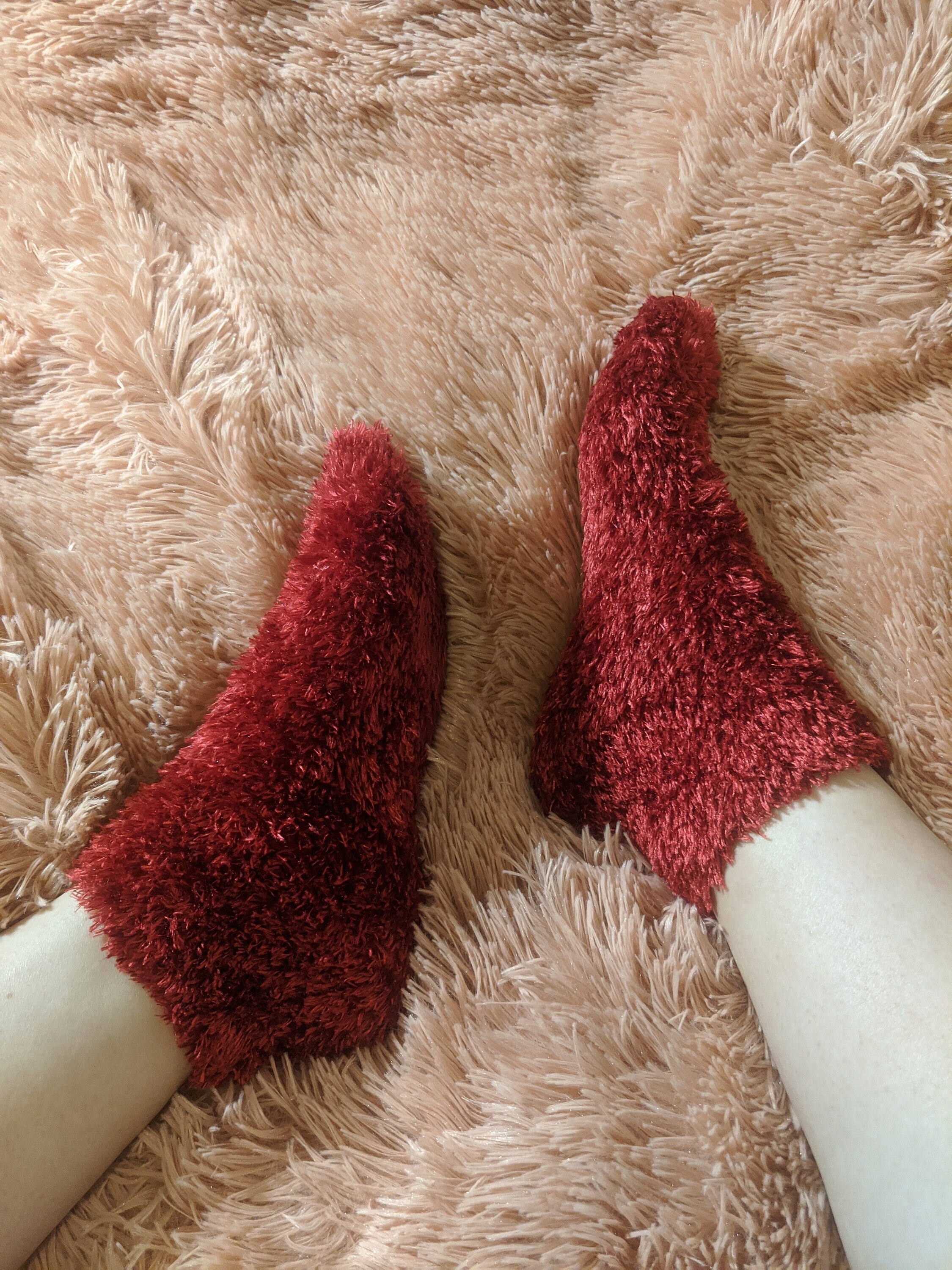 Fluffy red socks Etsy