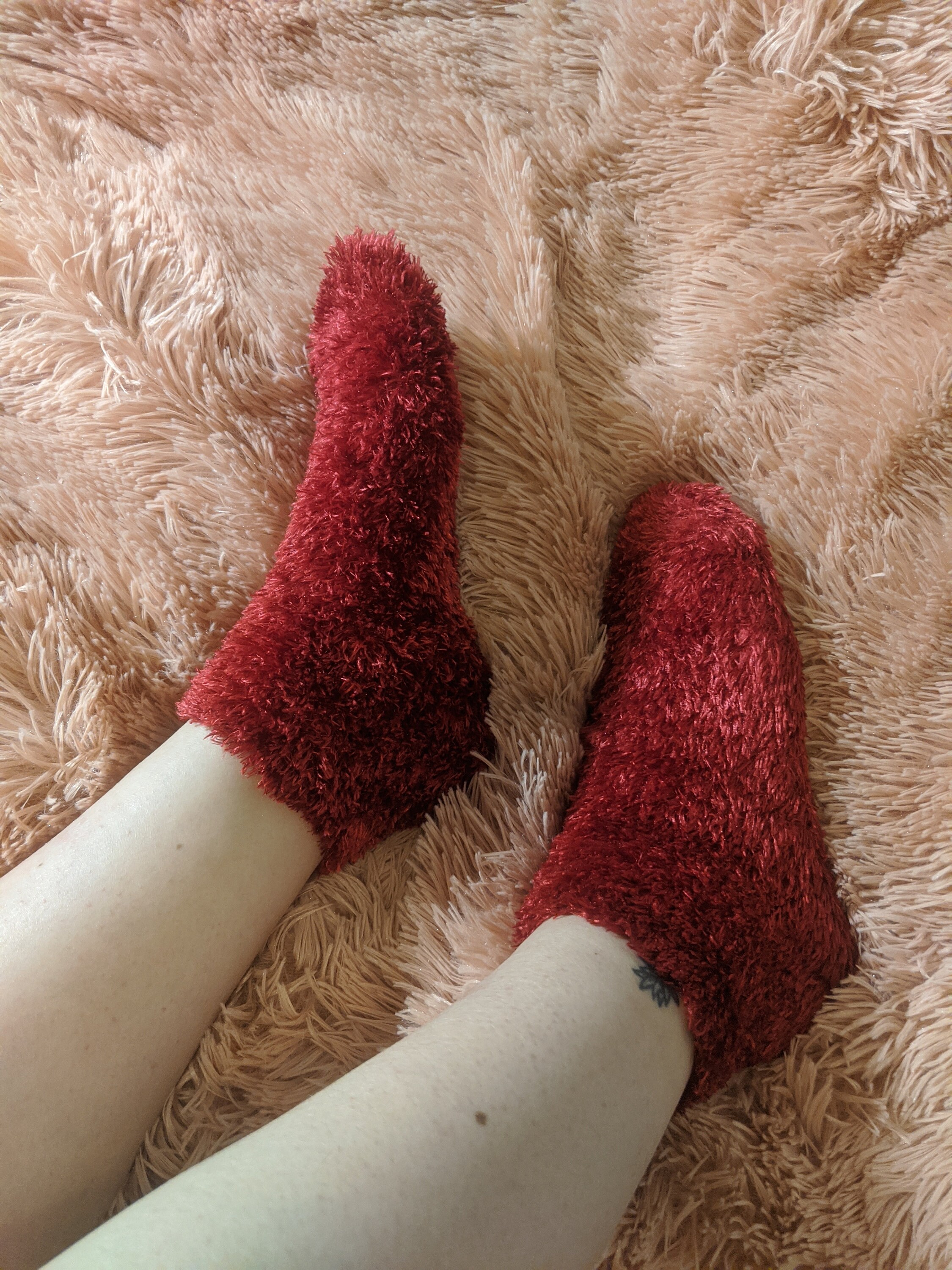 Fluffy red socks Etsy