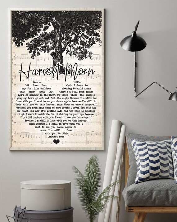 Harvest moon song lyrics print harvest moon lyrics wall art Etsy