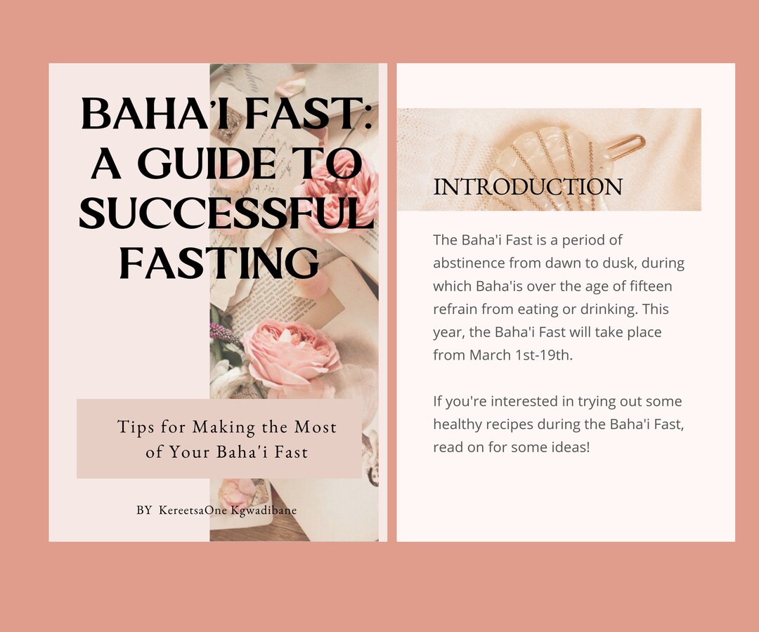 Baha'i Fast Tips A Helpful Guide Baha'i Fasting Ebook Printable Baha'i