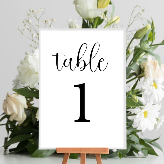 Wedding Table Numbers Printable Table Numbers Editable | Etsy