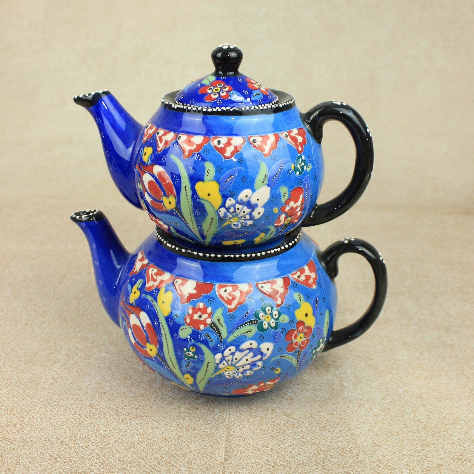Turkish Ceramic Teapot 2 Pcs Handmade Ceramic Teapot Tea Etsy