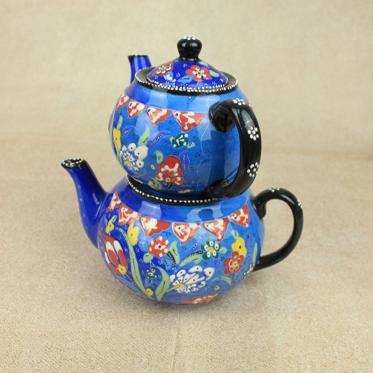 Turkish Ceramic Teapot 2 Pcs Handmade Ceramic Teapot Tea Etsy