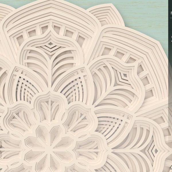 Mandala STL | Boho 3D Printer Pattern Mandala | Yoga CNC Mandala | Sacred Mandala 3D Model | 3D Printed 3D Wall Art | 3D Printer File | R13D