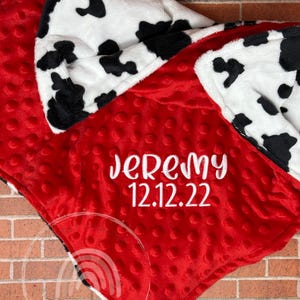 Cow Baby Girl Minky Blanket | Elephant Baby Blanket | Personalized Minky Blanket | Embroidered Blanket | Cow Lovey | Minky Baby Blanket