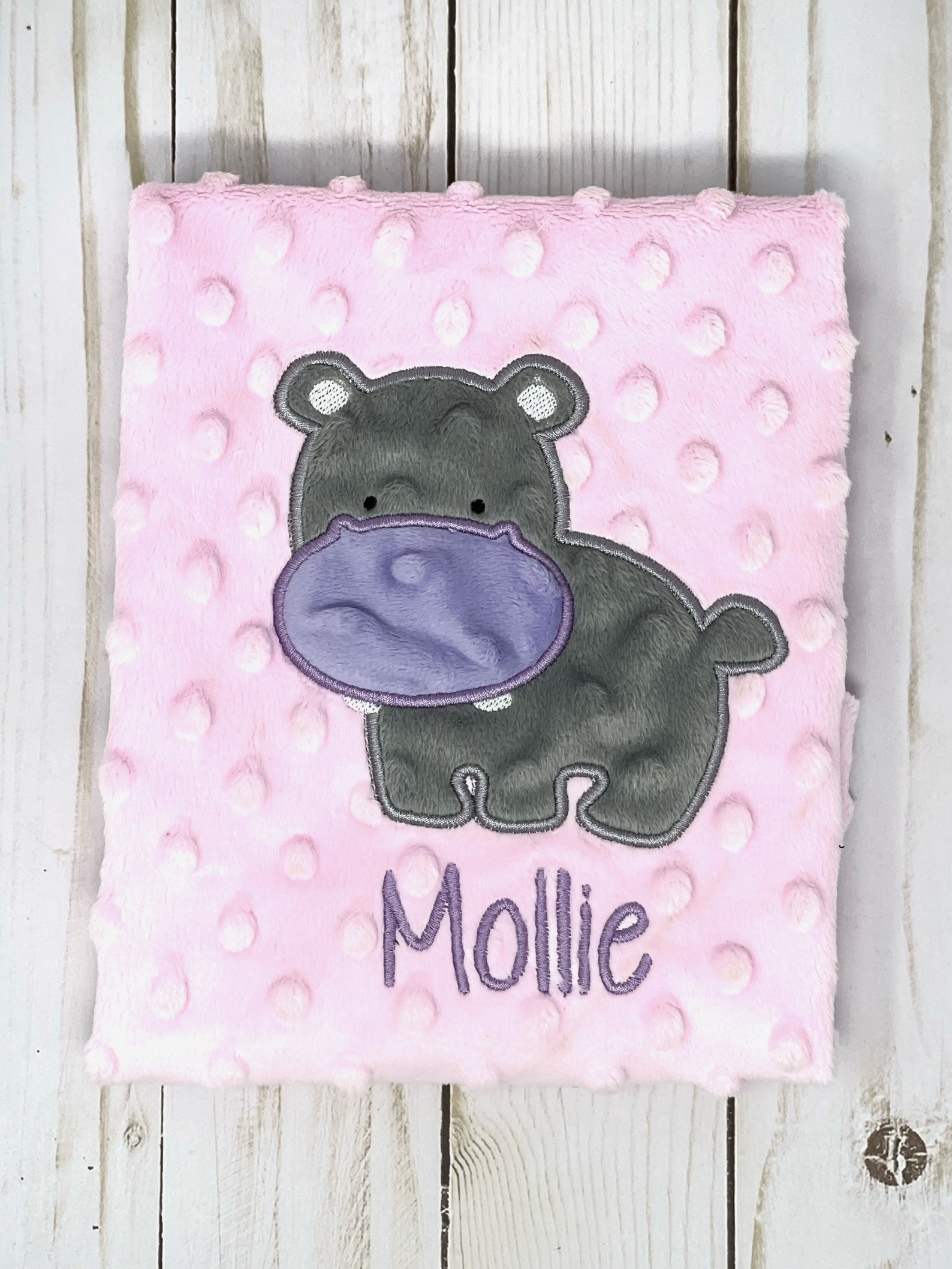 Baby Girl Blanket Baby Hippo Baby Blanket Personalized Etsy