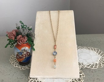 Multistone handmade chain necklace
