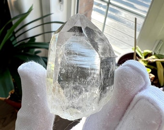 Glittering Stars/Himalayan Clear Quartz with Shiny Rainbows/Healing Crystal with Record Keeper Markings - 44g