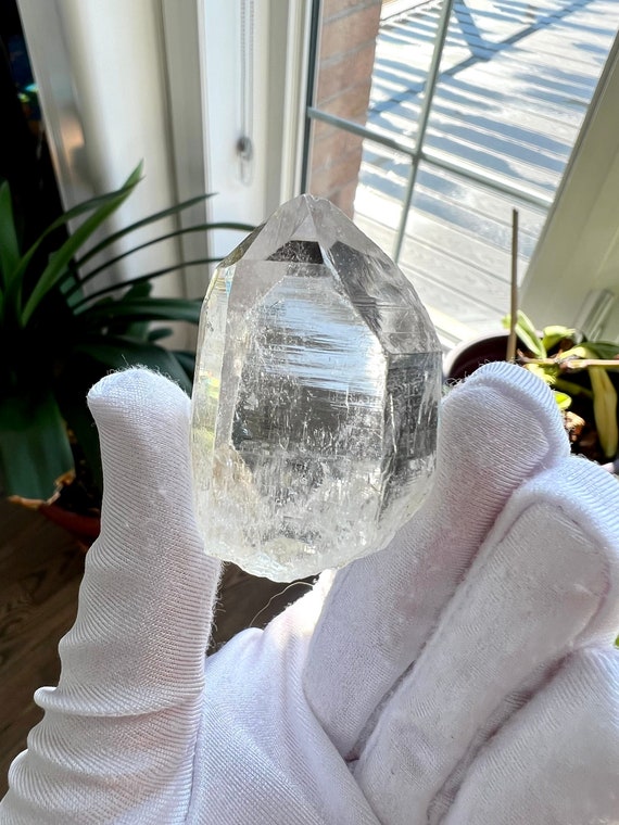 Glittering Stars/Himalayan Clear Quartz with Shiny Rainbows/Healing Crystal with Record Keeper Markings - 44g