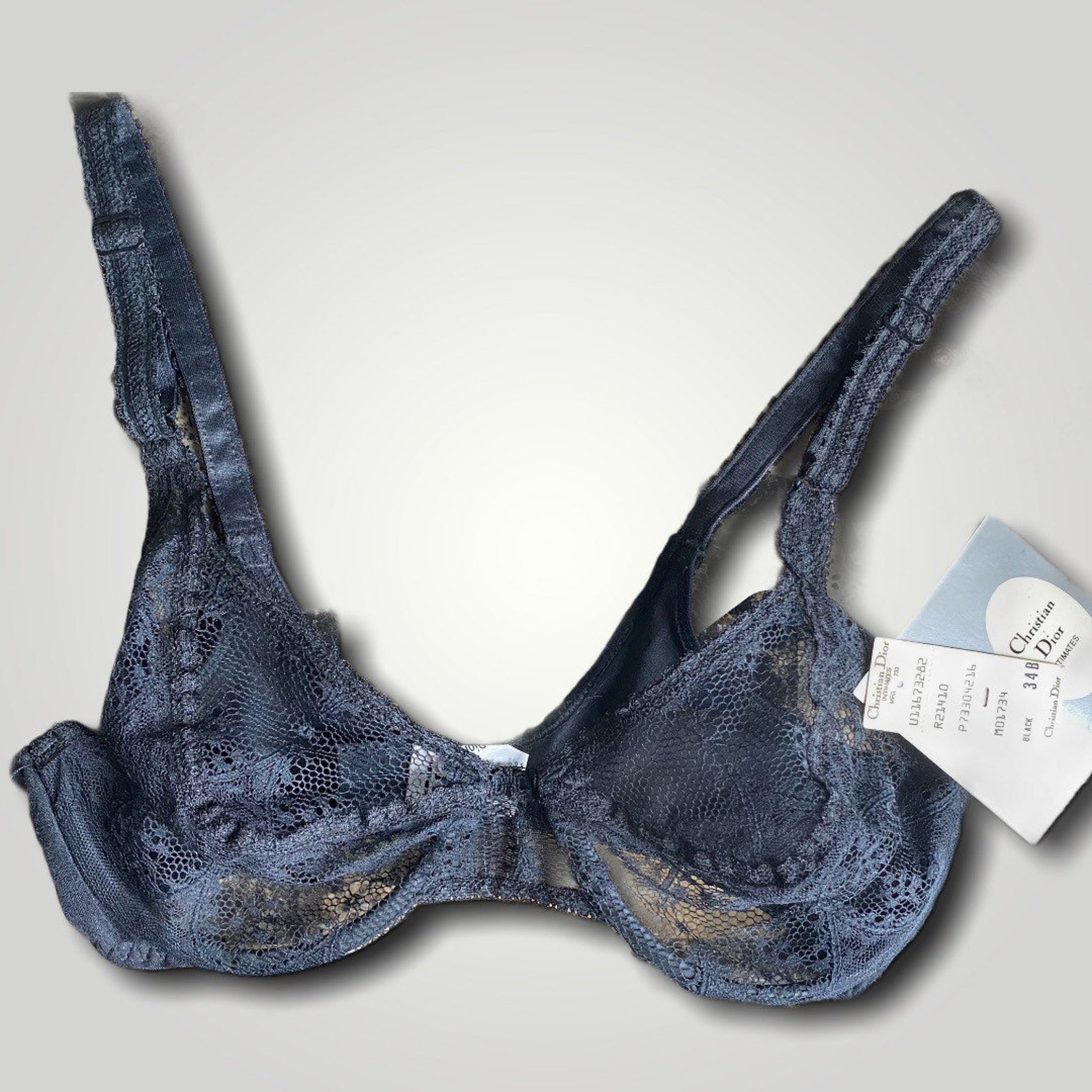 Vintage Christian Dior Black Lace Bra NWT Etsy