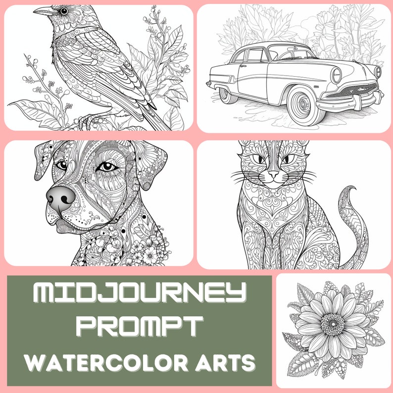 Midjourney Prompts for Coloring Pages Midjourney Guide Ai - Etsy Israel