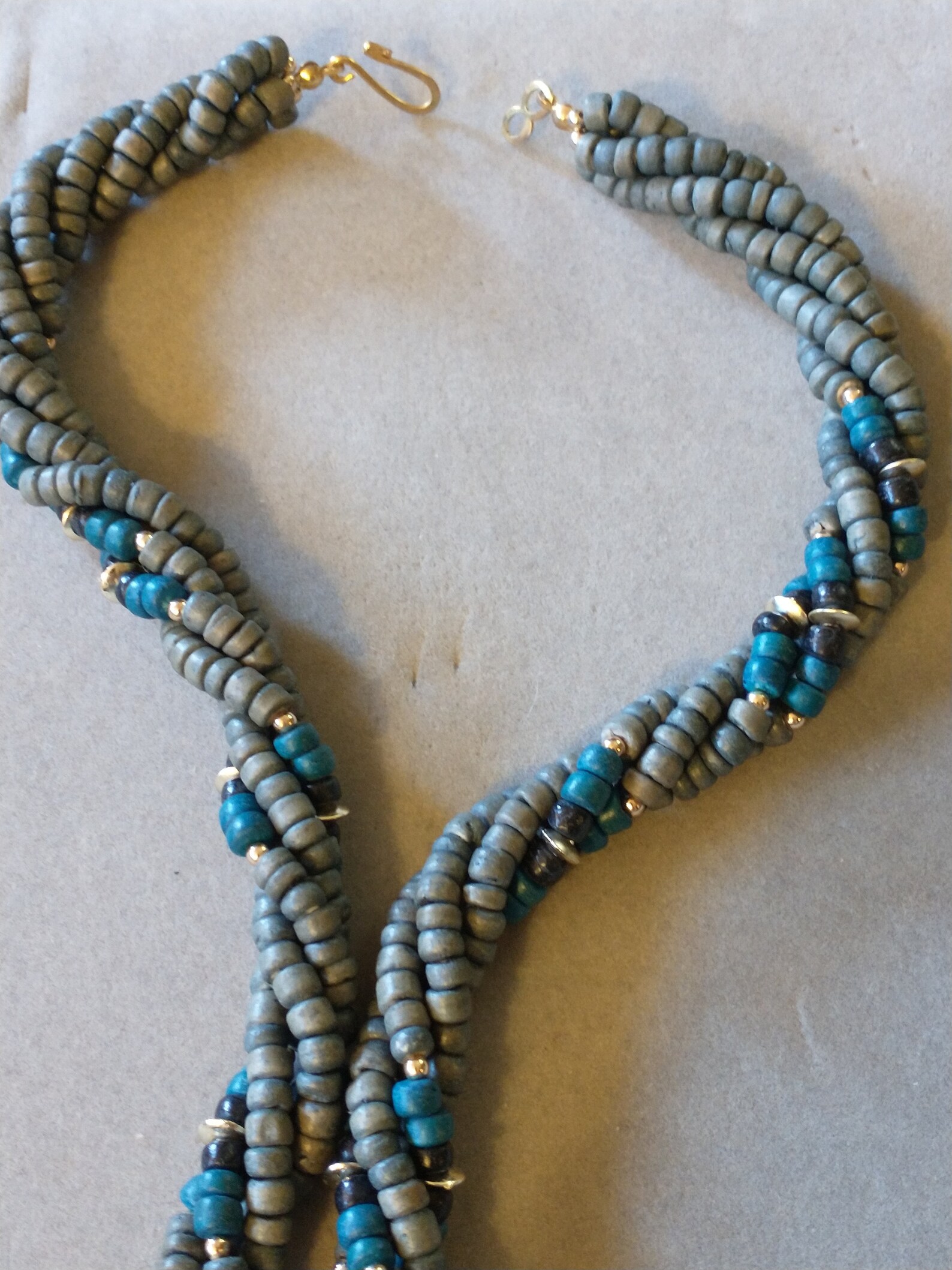 Unique Vintage Beaded Twist Necklace with Geometrically Etsy