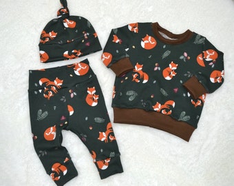 Fox Sweater/Baby Leggings/Baby Hat/Take Home Outfit/Toddler Outfit/Unisex Kids' Clothing/Girl's Clothing/Baby Outfit/Baby Sweatshirts