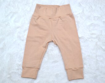 Tan Leggings/baby outfit/Newborn Clothing/Take Home Leggings/Toddler Clothing/Baby pants/High Waist Leggings/ Photo Outfit/Unique Baby
