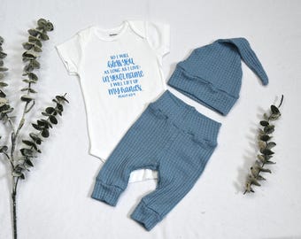 Thermal Baby Boy Psalm 63:4 Outfit/Christians Baby Outfit/Baby Boy Outfit/Handmade Baby Set