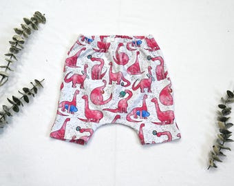 Pink Dinosaur Harem Shorts/Toddler Harem Shorts/Handmade Shorts