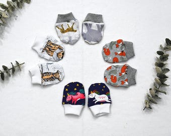Animals No Scratch Baby Mitten/Newborn Mittens/Anti-Scratch Gloves/Soft Cotton Baby Hand Cover/Newborn Gift